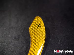  Alfa Romeo Giulia Paddle Shifter Covers - Carbon Fiber - Yellow Candy